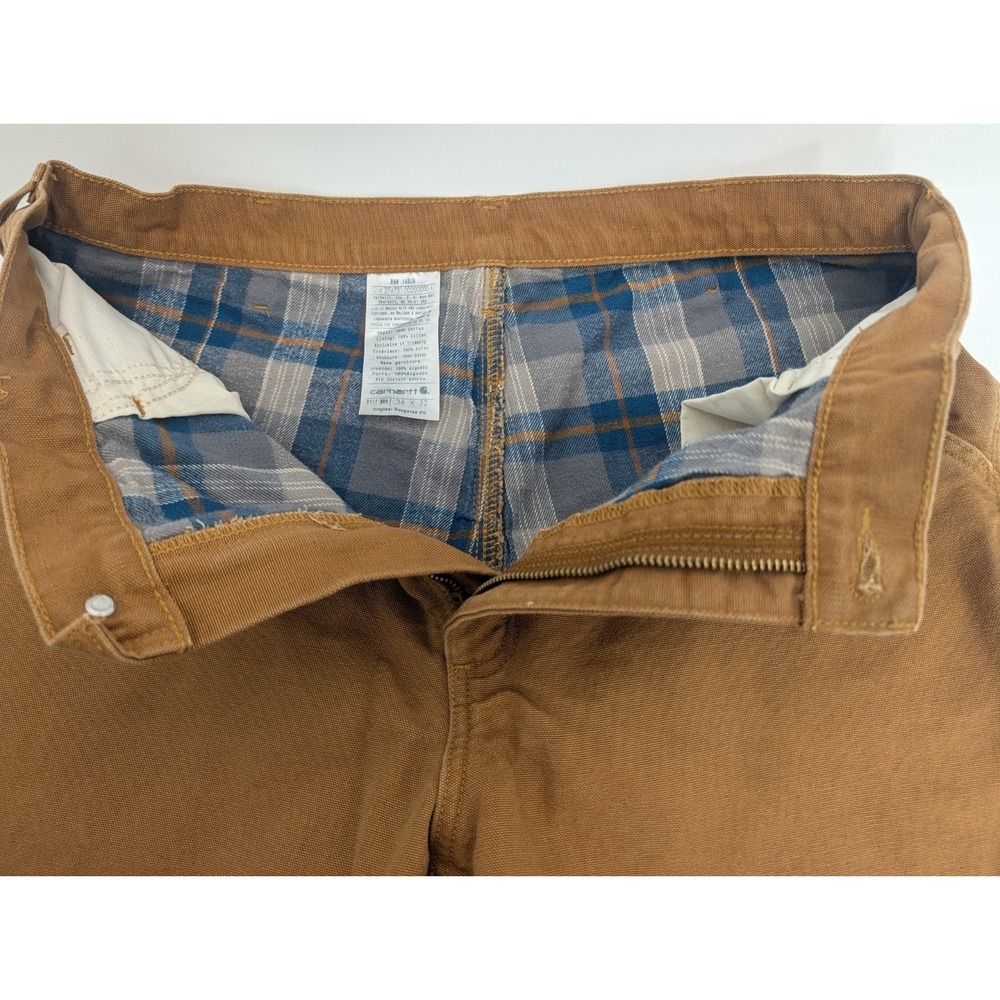 Carhartt Men's B111 Double Knee Flannel lined Carpenter Pants - 36 x 32 Brown - Picture 9 of 16